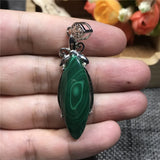 Green Malachite Necklace Pendant Silver Chrysocolla Crystal Gemstone