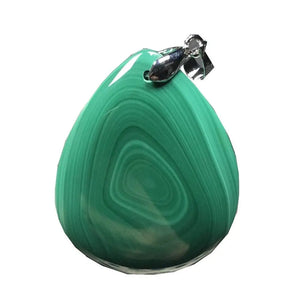 Natural Green Malachite Pendant Necklace 35x29x7mm