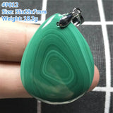 Natural Green Malachite Pendant Necklace 35x29x7mm