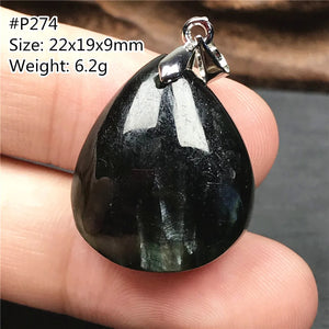 Green Seraphinite Crystal Pendant 22x19x9mm Silver Gemstone AAAAA
