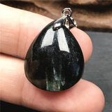 Green Seraphinite Crystal Pendant 22x19x9mm Silver Gemstone AAAAA