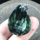 Natural Green Seraphinite Crystal Pendant Jewelry For Women Men