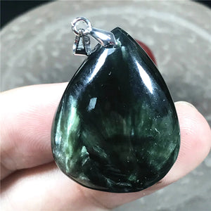Natural Green Seraphinite Crystal Pendant Jewelry For Women Men