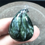 Natural Green Seraphinite Crystal Pendant - Rare Gemstone Jewelry