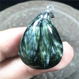 Natural Green Seraphinite Crystal Pendant - Rare Gemstone Jewelry