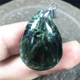 Natural Green Seraphinite Pendant Jewelry For Women Men