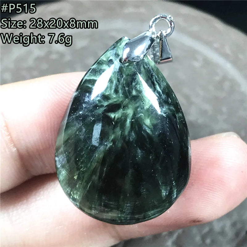 Natural Green Seraphinite Pendant Jewelry For Women Men