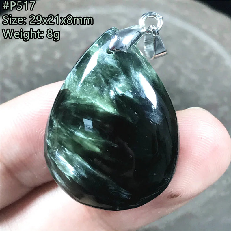 Natural Green Seraphinite Rare Crystal Pendant For Women Lady Men