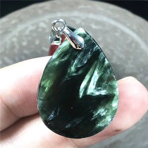 Natural Green Seraphinite Rare Crystal Pendant For Women Lady Men