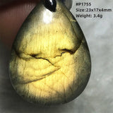 Labradorite Necklace Pendant Crystal Beads Silver Yellow Moonstone AAAAA