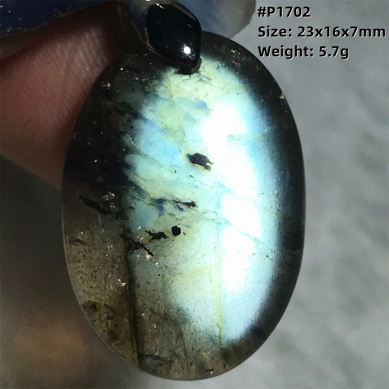 Labradorite Necklace Pendant Crystal Beads Silver Yellow Moonstone AAAAA