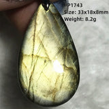 Labradorite Necklace Pendant Crystal Beads Silver Yellow Moonstone AAAAA