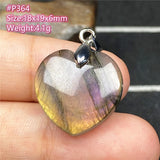 Natural Labradorite Pendant Heart Jewelry Purple Light Crystal Beads Luck Love