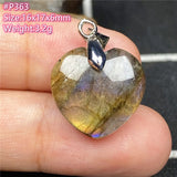 Natural Labradorite Pendant Heart Jewelry Purple Light Crystal Beads Luck Love