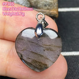 Natural Labradorite Pendant Heart Jewelry Purple Light Crystal Beads Luck Love