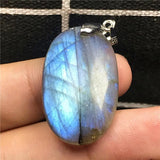 Labradorite Pendant Jewelry Yellow Light Crystal 29x18x6mm Beads