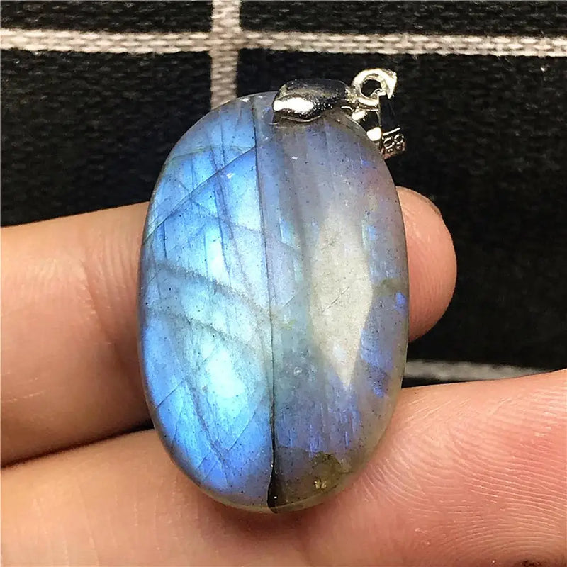Labradorite Pendant Jewelry Yellow Light Crystal 29x18x6mm Beads