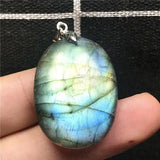 Labradorite Pendant Light Crystal 31x23x7mm Beads Silver Moonstone Stone