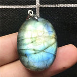 Labradorite Pendant Light Crystal 31x23x7mm Beads Silver Moonstone Stone