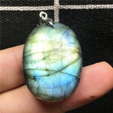 Labradorite Pendant Light Crystal 31x23x7mm Beads Silver Moonstone Stone