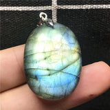 Labradorite Pendant Light Crystal 31x23x7mm Beads Silver Moonstone Stone