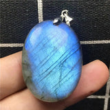 Natural Labradorite Pendant Yellow Crystal Beads Silver Moonstone AAAAA