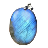 Natural Labradorite Pendant Yellow Crystal Beads Silver Moonstone AAAAA