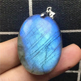 Natural Labradorite Pendant Yellow Crystal Beads Silver Moonstone AAAAA
