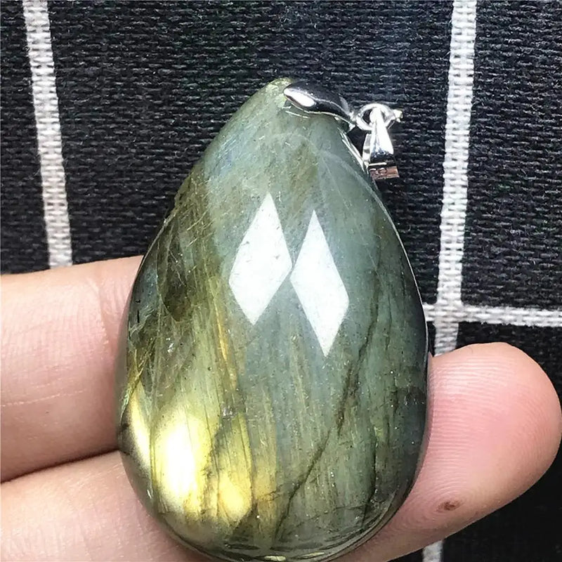 Labradorite Pendant Jewelry 40x26x10mm Silver Moonstone AAAAA