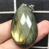Labradorite Pendant Jewelry 40x26x10mm Silver Moonstone AAAAA