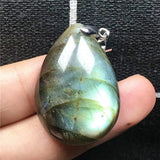 Labradorite Pendant Yellow Crystal Silver Moonstone Water Drop