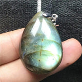 Labradorite Pendant Yellow Crystal Silver Moonstone Water Drop