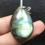 Labradorite Pendant Yellow Crystal Silver Moonstone Water Drop