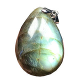 Labradorite Pendant Yellow Crystal Silver Moonstone Water Drop