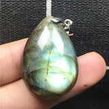 Labradorite Pendant Yellow Crystal Silver Moonstone Water Drop
