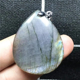 Labradorite Pendant Water Drop Moonstone Silver AAAAA