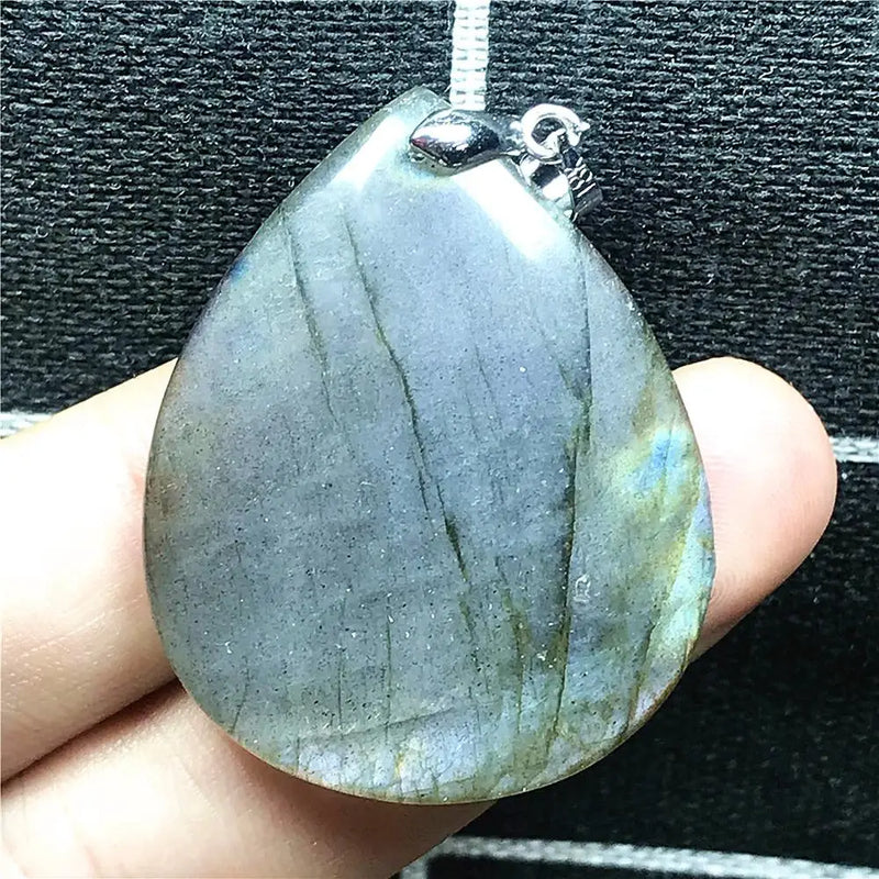 Labradorite Pendant Water Drop Moonstone Silver AAAAA