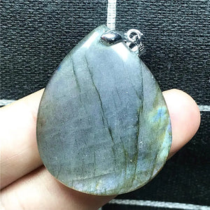 Labradorite Pendant Water Drop Moonstone Silver AAAAA