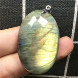 Labradorite Pendant Yellow Oval 40x27x9mm