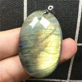 Labradorite Pendant Yellow Oval 40x27x9mm
