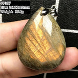 Labradorite Pendant Jewelry Yellow Light Beads Healing Water Drop Moontone