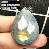 Labradorite Pendant Jewelry Yellow Light Beads Healing Water Drop Moontone