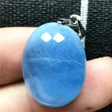 Natural Ocean Aquamarine Necklace Pendant Crystal Stone Silver Jewelry