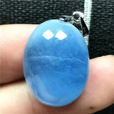 Natural Ocean Aquamarine Necklace Pendant Crystal Stone Silver Jewelry