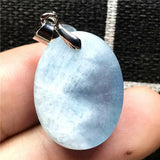 Natural Ocean Aquamarine Necklace Pendant Crystal Stone Silver Jewelry