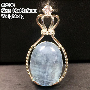 Ocean Aquamarine Beads Pendant Jewelry Lucky Crystal Stone 18x13x6mm
