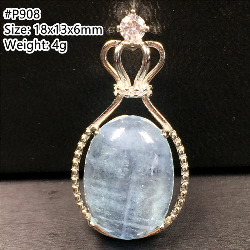 Ocean Aquamarine Beads Pendant Jewelry Lucky Crystal Stone 18x13x6mm
