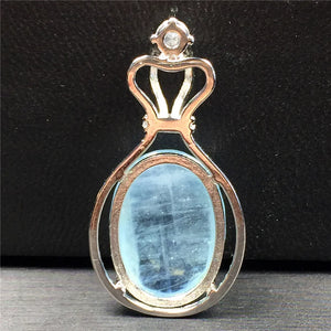 Ocean Aquamarine Beads Pendant Jewelry Lucky Crystal Stone 18x13x6mm