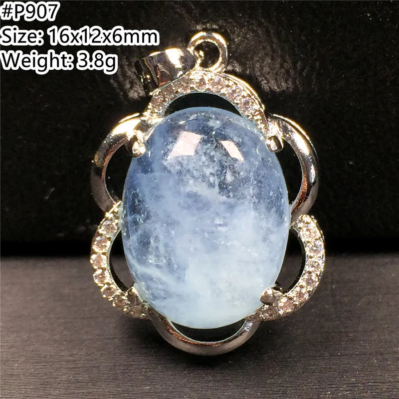 Ocean Aquamarine Beads Pendant Jewelry Reiki Crystal Stone