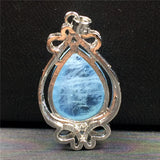 Ocean Aquamarine Crystal Pendant Jewelry 18x13x6mm Silver Gemstone AAAAA
